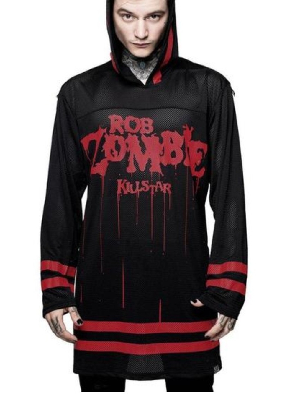 Rob Zombie x KillStar Hell Billy Deluxe Mesh Hooded Hockey Jersey Size M